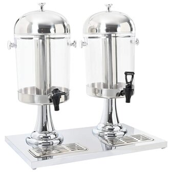 Dubbele sapdispenser roestvrij staal 2x8 L 1