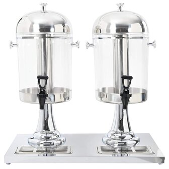 Dubbele sapdispenser roestvrij staal 2x8 L 2