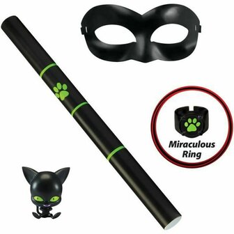 Miraculous: Tales of Ladybug &amp; Cat Noir Transformation Set - Cat Noir 4 Onderdelen Zwart Multicolour Kinder verkleedkleding 2
