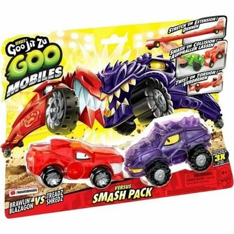 Set auto&amp;apos;s Moose Toys GOO MOBILES - BLAZAGON VS TREADS SHREDZ Rood 4