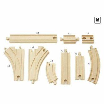 Treinrails Brio Intermediate Evolution Set Hout 16 Onderdelen 3