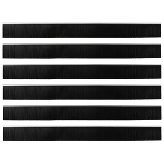 Zelfklevende Deurborstels 6 pcs Zilver 100 cm 2