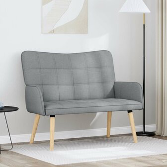 Twee Persoons Sofa Lichtgrijs 115 x 61 x 87 cm Stof 1