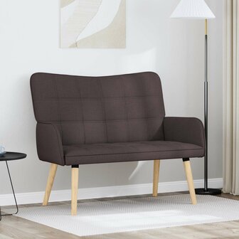Twee Persoons Sofa Donkerbruin 115 x 61 x 87 cm Stof 1
