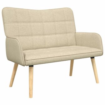 Twee Persoons Sofa Cr&egrave;me 115 x 61 x 87 cm Stof 2