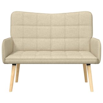 Twee Persoons Sofa Cr&egrave;me 115 x 61 x 87 cm Stof 4