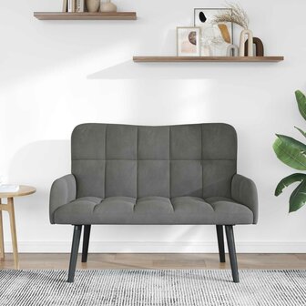 Twee Persoons Sofa Donkergrijs 115 x 61 x 87 cm Fluweel 3