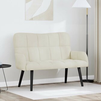 Twee Persoons Sofa Cr&egrave;me 115 x 61 x 87 cm Fluweel 1