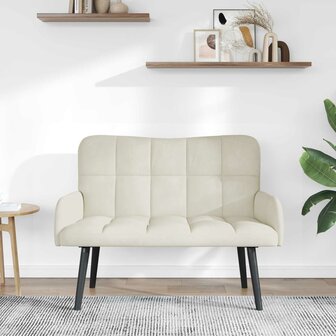 Twee Persoons Sofa Cr&egrave;me 115 x 61 x 87 cm Fluweel 3