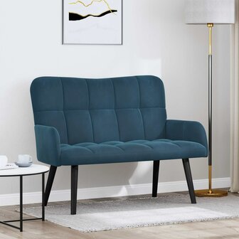 Twee Persoons Sofa Blauw 115 x 61 x 87 cm Fluweel 1