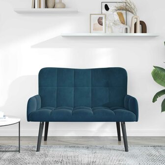 Twee Persoons Sofa Blauw 115 x 61 x 87 cm Fluweel 3