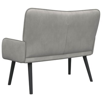 Twee Persoons Sofa Lichtgrijs 115 x 61 x 87 cm Fluweel 6