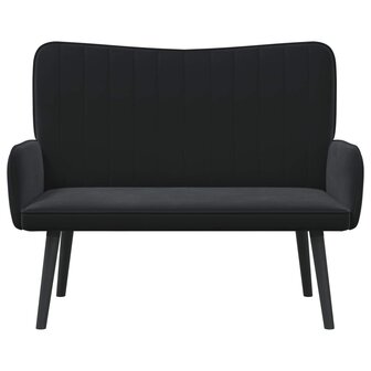 Twee Persoons Sofa Zwart 115 x 61 x 87 cm Fluweel 4