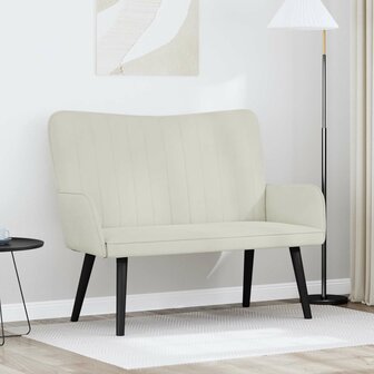 Twee Persoons Sofa Cr&egrave;me 115 x 61 x 87 cm Fluweel 1