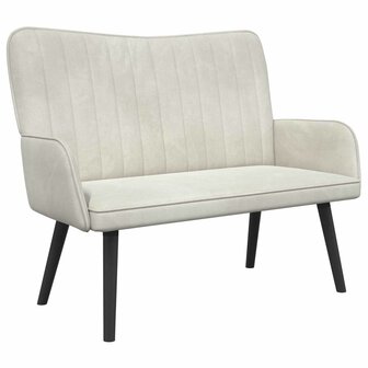 Twee Persoons Sofa Cr&egrave;me 115 x 61 x 87 cm Fluweel 2