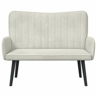 Twee Persoons Sofa Cr&egrave;me 115 x 61 x 87 cm Fluweel 4
