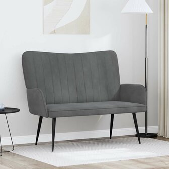 Twee Persoons Sofa Donkergrijs 115 x 61 x 87 cm Fluweel 1