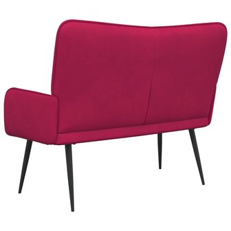Twee Persoons Sofa Wijnrood 115 x 61 x 87 cm Fluweel 6