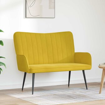 Twee Persoons Sofa Geel 115 x 61 x 87 cm Fluweel 1