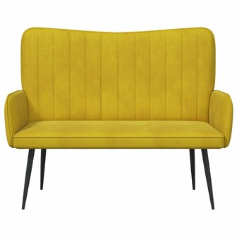 Twee Persoons Sofa Geel 115 x 61 x 87 cm Fluweel 4