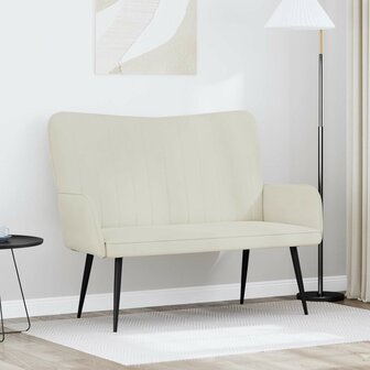 Twee Persoons Sofa Cr&egrave;me 115 x 61 x 87 cm Fluweel 1
