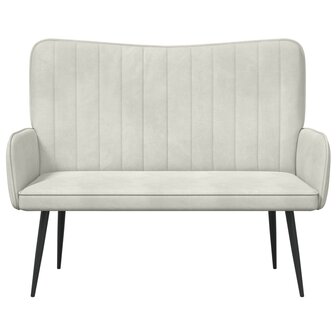 Twee Persoons Sofa Cr&egrave;me 115 x 61 x 87 cm Fluweel 4