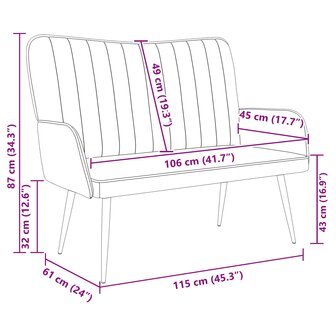 Twee Persoons Sofa Turquoise 115 x 61 x 87 cm Fluweel 9