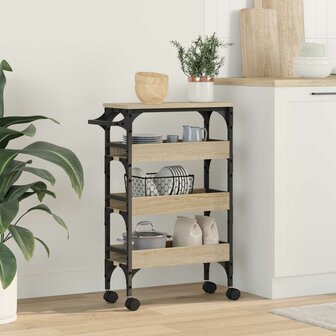 Keukentrolley Sonoma Eiken 53 x 20 x 76 cm Bewerkt hout 1