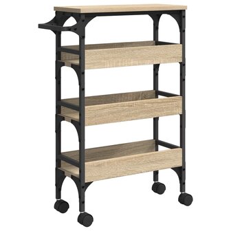 Keukentrolley Sonoma Eiken 53 x 20 x 76 cm Bewerkt hout 2
