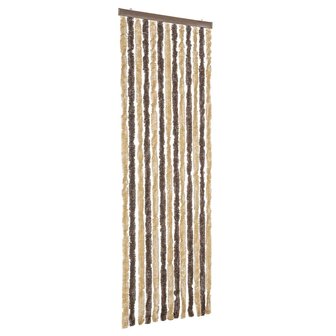 Vliegengordijn 56x185 cm chenille donkerbruin en beige 2