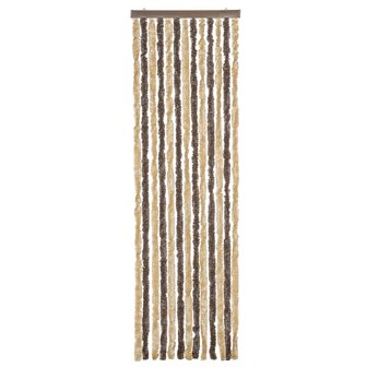 Vliegengordijn 56x185 cm chenille donkerbruin en beige 3