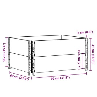 Palletopzetranden 2 st 80x60 cm massief grenenhout zwart 8