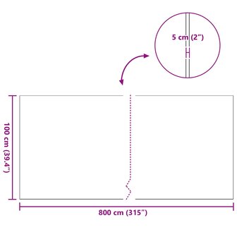 Kunstgras Groen 1 x 8 m / 50 mm PP &amp; PE 10