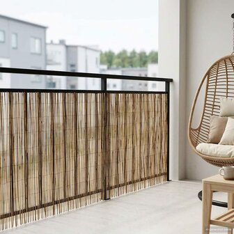 Tuinhek Ge&euml; carboniseerd 400 x 100 cm Riet 3