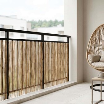 Tuinhek Ge&euml; carboniseerd 600 x 100 cm Riet 1