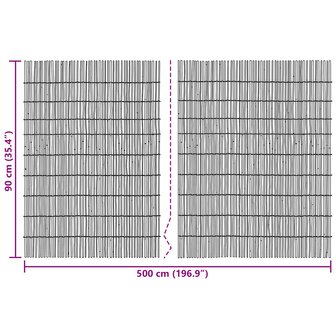 Tuinhek Ge&euml; carboniseerd 500 x 90 cm Riet 7