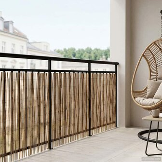Tuinhek Ge&euml; carboniseerd 300 x 80 cm Riet 3