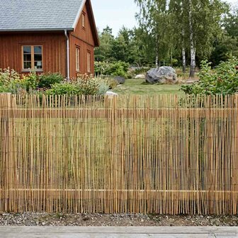 Tuinhek Ge&euml; carboniseerd 400 x 80 cm Riet 3