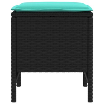 Tuinvoetenbank 2 Stuk Zwart en Turquoise 38 x 38 x 45 cm 5