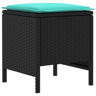 Tuinvoetenbank 2 Stuk Zwart en Turquoise 38 x 38 x 45 cm 6