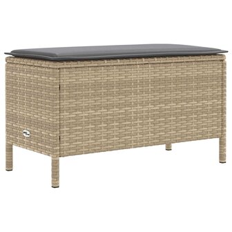 Tuinvoetenbank Beige en Licht Grijs 80 x 38 x 42 cm PE Rattan 2
