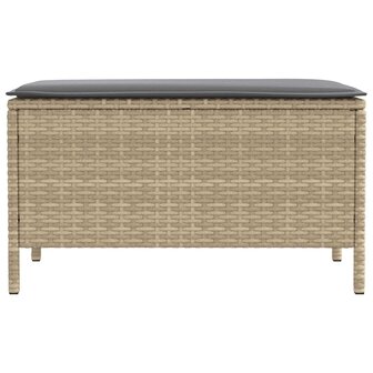 Tuinvoetenbank Beige en Licht Grijs 80 x 38 x 42 cm PE Rattan 4