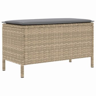 Tuinvoetenbank Beige en Licht Grijs 80 x 38 x 42 cm PE Rattan 6
