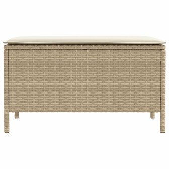 Tuinvoetenbank Beige en Cr&egrave;me 80 x 38 x 42 cm PE Rattan 4