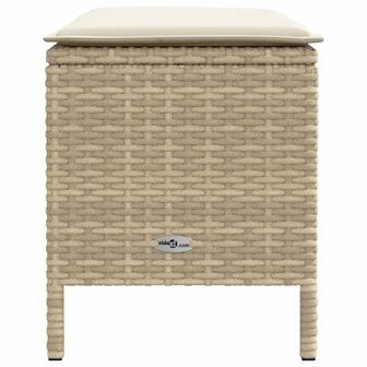 Tuinvoetenbank Beige en Cr&egrave;me 80 x 38 x 42 cm PE Rattan 5