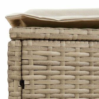Tuinvoetenbank Beige en Cr&egrave;me 80 x 38 x 42 cm PE Rattan 7