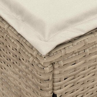 Tuinvoetenbank Beige en Cr&egrave;me 80 x 38 x 42 cm PE Rattan 8