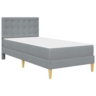 Bedframe met matras met hoofdeinde Lichtgrijs 80 x 200 cm Stof 3