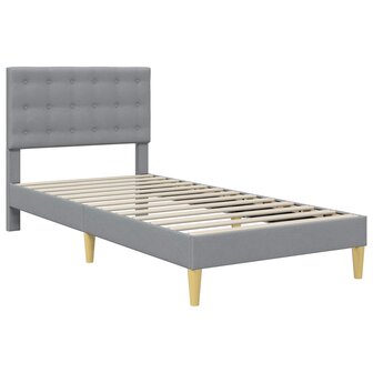 Bedframe met matras met hoofdeinde Lichtgrijs 80 x 200 cm Stof 4