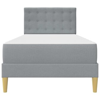 Bedframe met matras met hoofdeinde Lichtgrijs 80 x 200 cm Stof 6